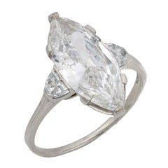 Tiffany & Co. Platin-Verlobungsring mit GIA 2.93 Karat Diamant im Marquise-Schliff