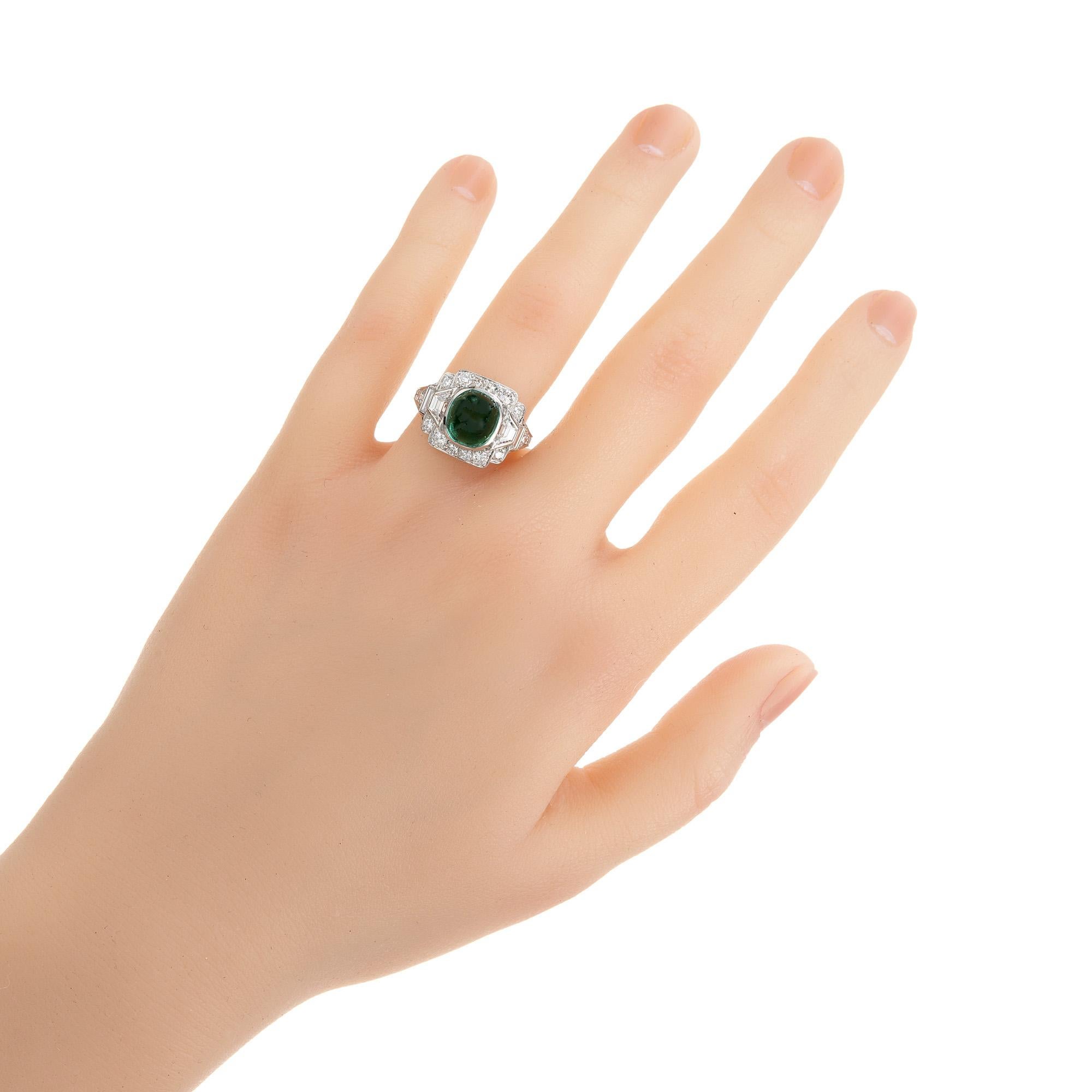 Cocktailring aus Platin mit kolumbianischem Smaragd und Diamant von 3,60 Karat von Tiffany & Co. im Angebot 6