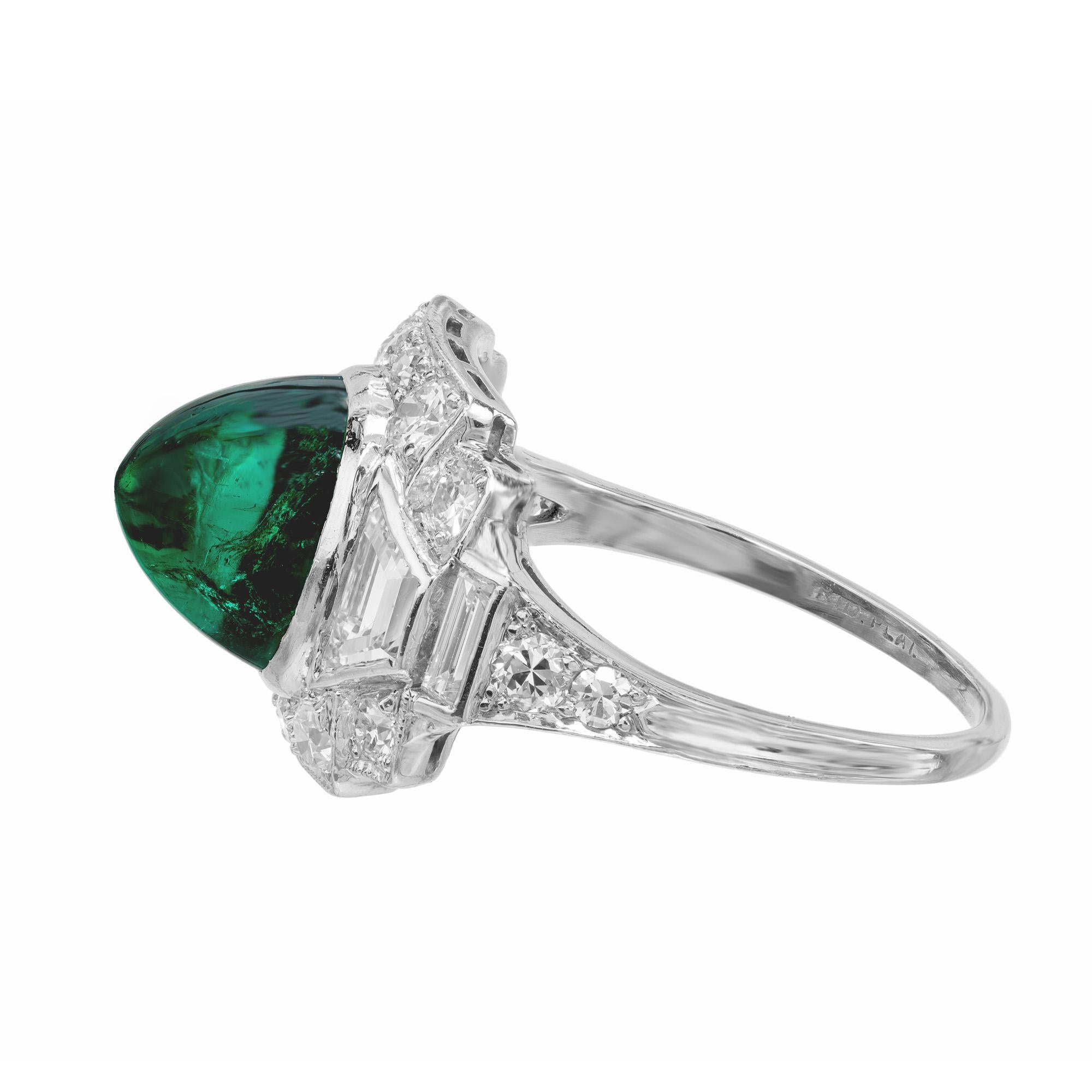 Cocktailring aus Platin mit kolumbianischem Smaragd und Diamant von 3,60 Karat von Tiffany & Co. im Angebot 2