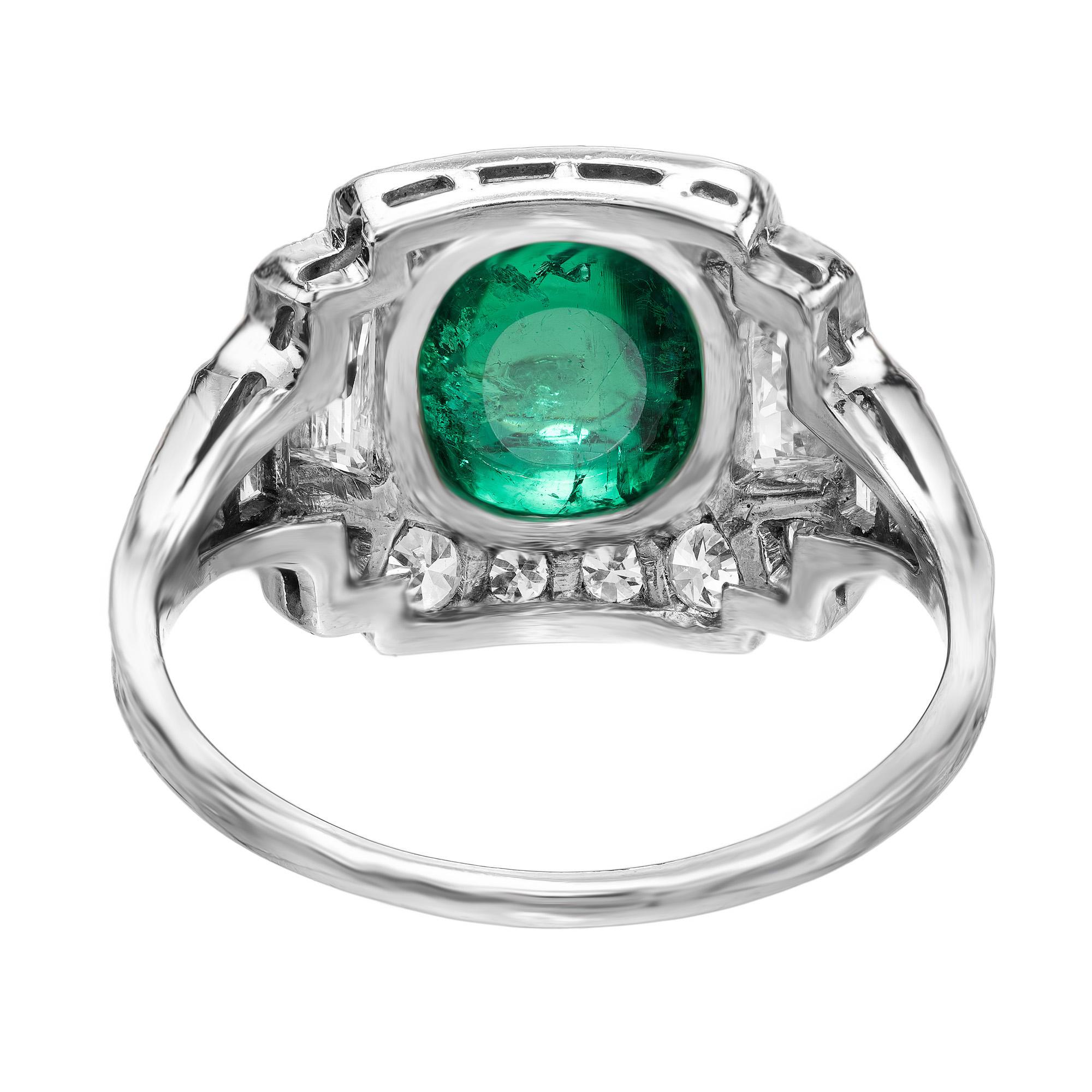 Cocktailring aus Platin mit kolumbianischem Smaragd und Diamant von 3,60 Karat von Tiffany & Co. im Angebot 3