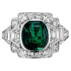 Cocktailring aus Platin mit kolumbianischem Smaragd und Diamant von 3,60 Karat von Tiffany
Co.