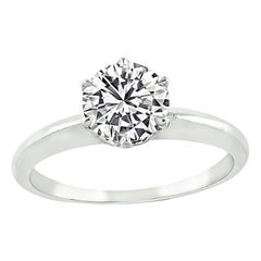 Tiffany & Co GIA Certified 0.99 Carat Diamond Solitaire Engagement Ring