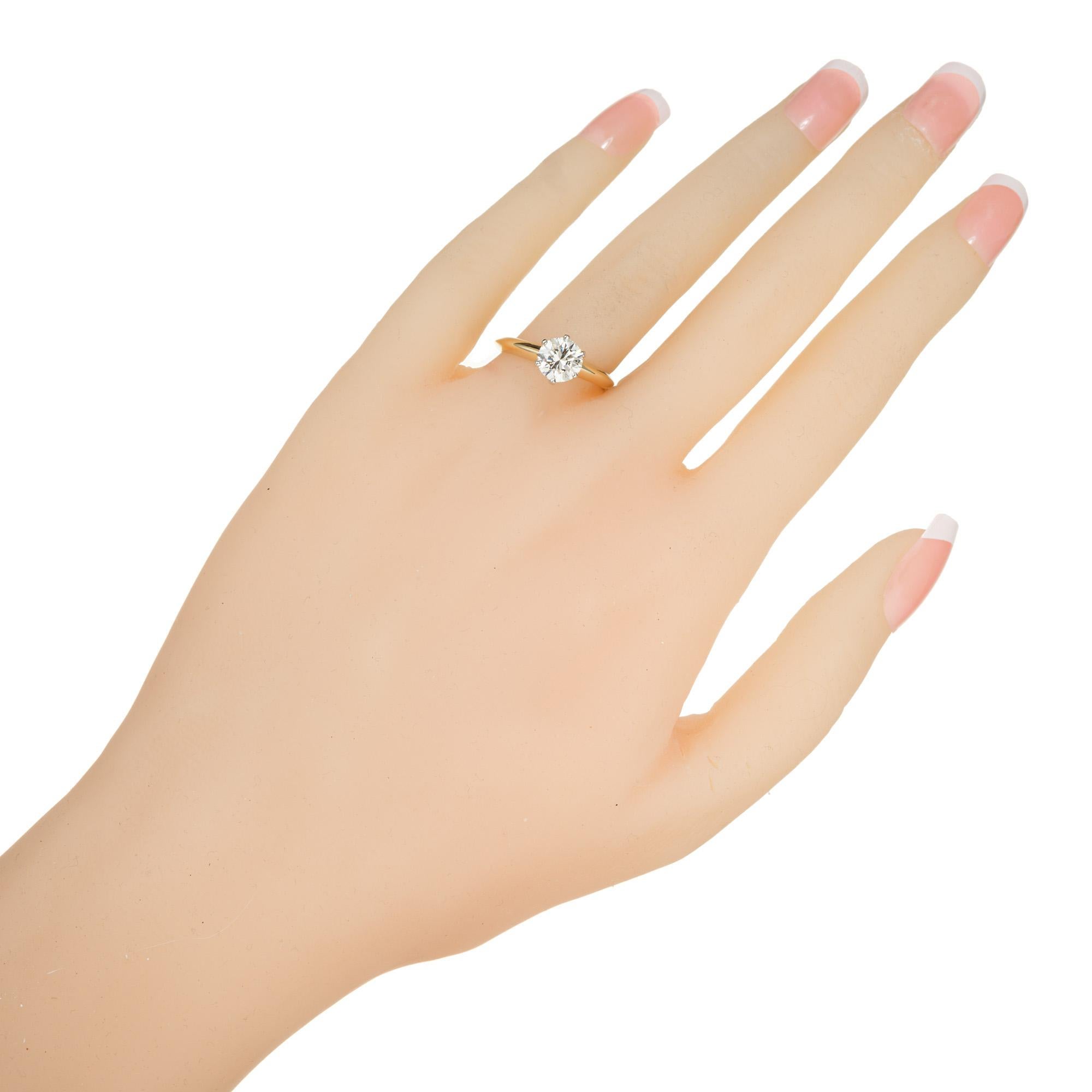 Tiffany & Co, bague de fiançailles solitaire en or et platine avec diamant de 1,00 carat certifié GIA  en vente 4