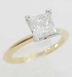 Tiffany & Co. GIA Certified 1.08 Carat Princess Cut Diamond Solitaire Engagement
