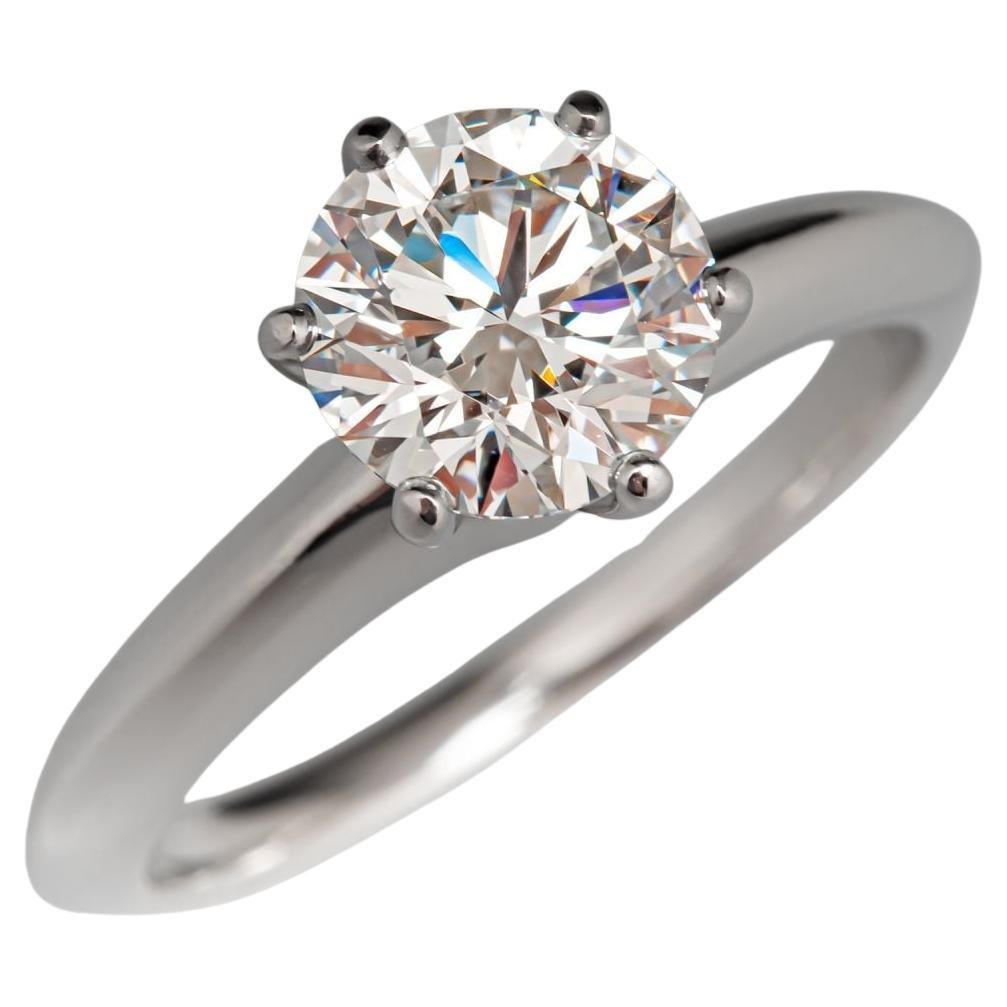 Tiffany 
Co. GIA Certified 1.10 Carat D-VS1 Diamond Solitaire Ring For Sale
