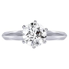 Tiffany & Co. GIA Certified 1.14 Carats Round Brilliant Diamond Solitaire Ring