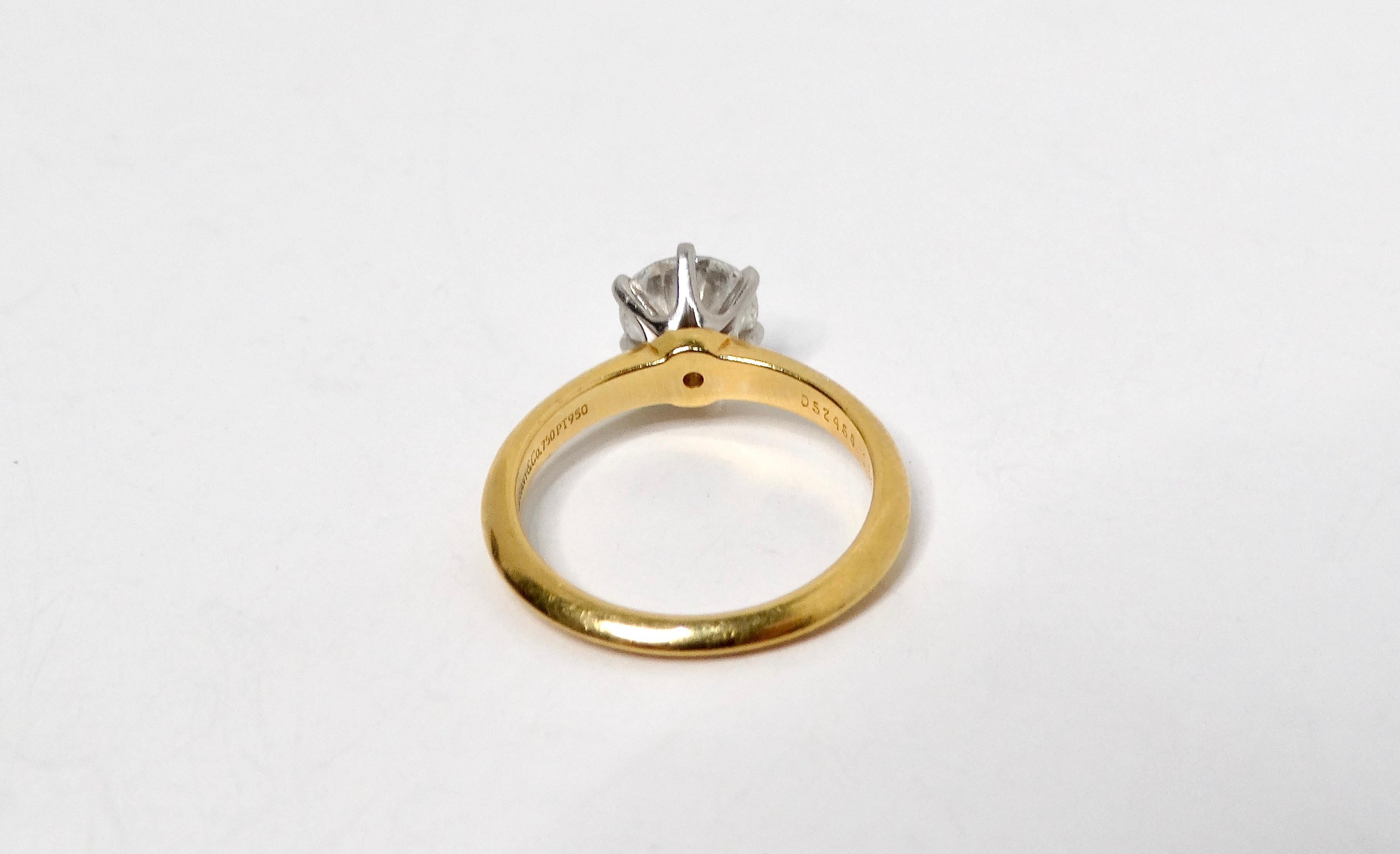Tiffany & Co. GIA Certified 1.32 Carat Round Brilliant Diamond Engagement Ring For Sale 2