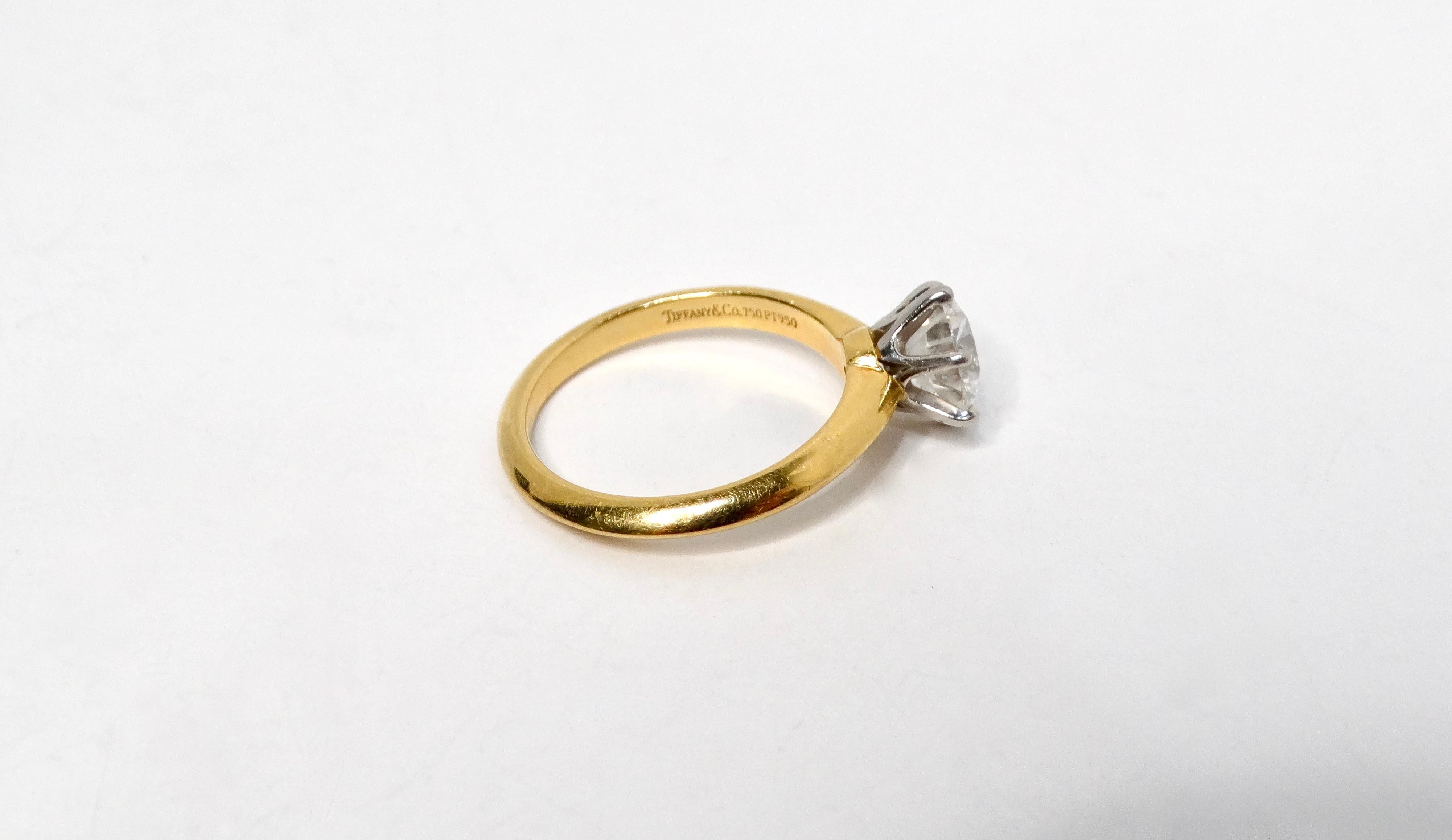 Tiffany & Co. GIA Certified 1.32 Carat Round Brilliant Diamond Engagement Ring For Sale 3