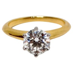 Tiffany & Co. GIA Certified 1.32 Carat Round Brilliant Diamond Engagement Ring
