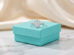 Tiffany & Co. GIA Certified Oval Diamond Soleste Halo Pavé Ring