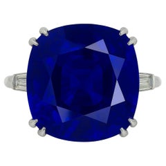 Tiffany & Co. GIA zertifiziert 14 Karat natürlichen blauen Saphir Diamant Platin Ring