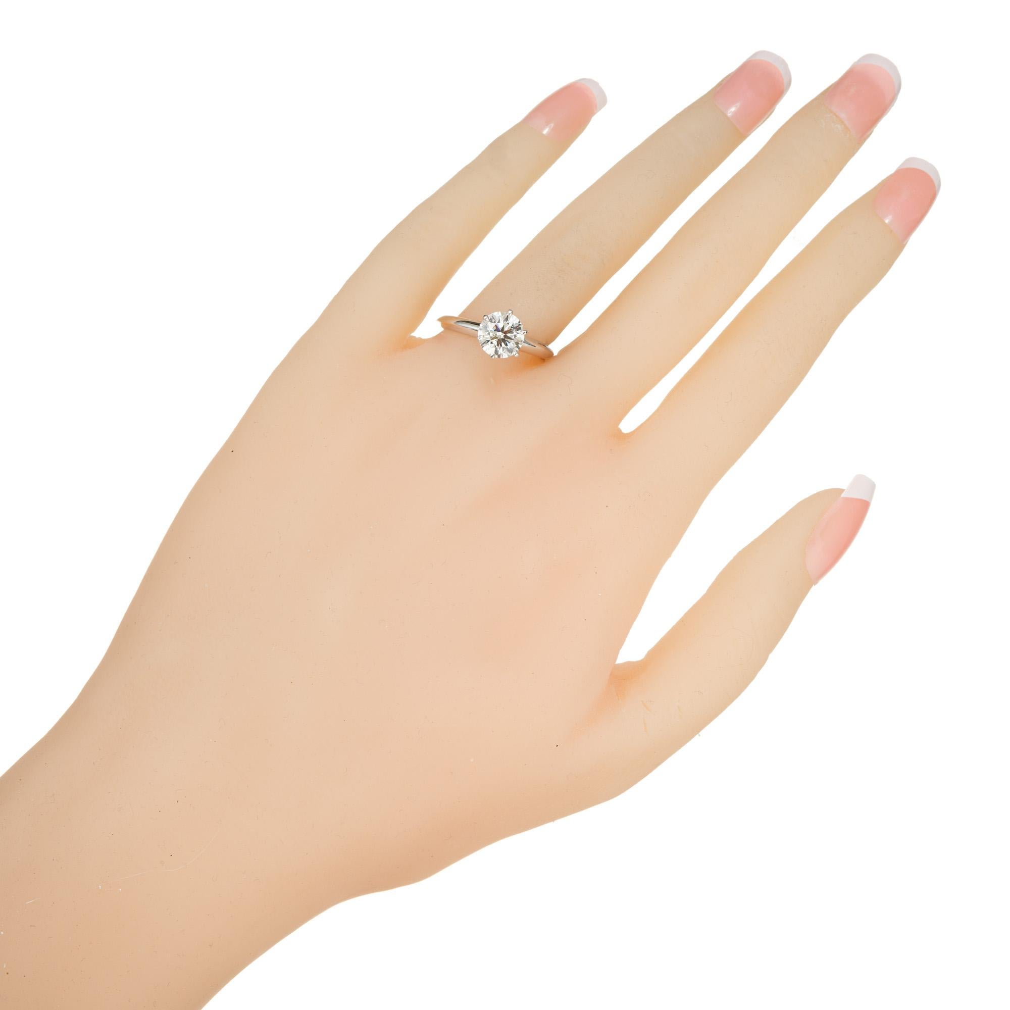 Tiffany & Co GIA 1.40 Carat Round Diamond Platinum Solitaire Engagement Ring  For Sale 2