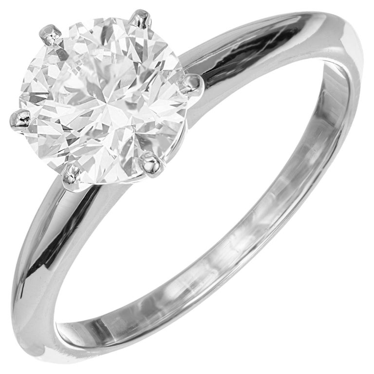 Tiffany and Co, bague de fiançailles solitaire en platine avec