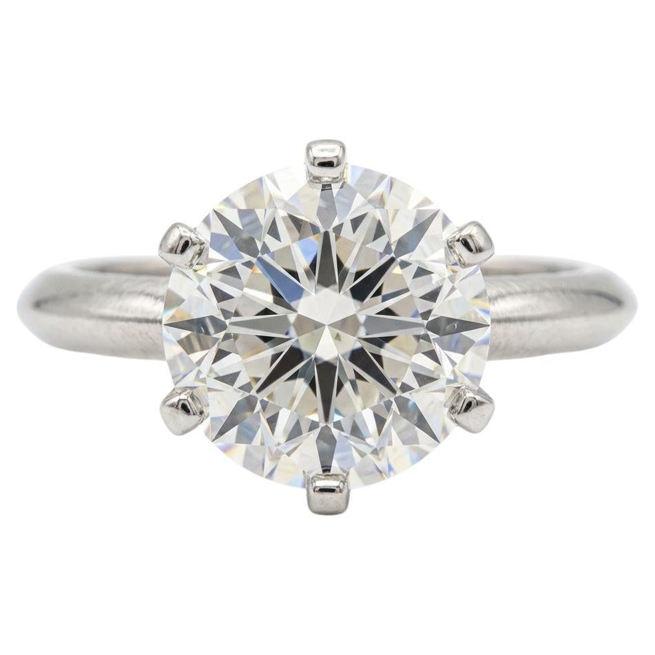 Tiffany 
Co. GIA Certified 1.70 Carat Round Brilliant Diamond Engagement Ring