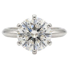 Tiffany 
Co. GIA Certified 1.70 Carat Round Brilliant Diamond Engagement Ring
