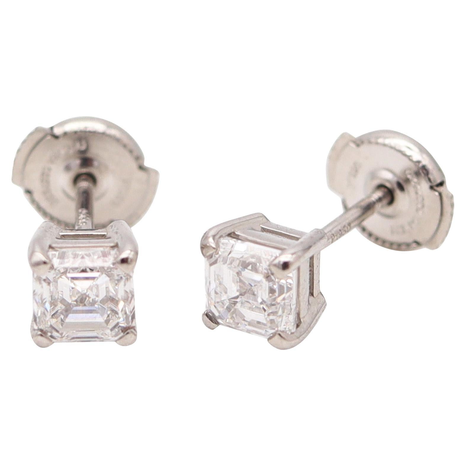 TIFFANY & CO. Pendientes con diamantes de 2,01 quilates D VVS-1 certificados por la Gia en platino