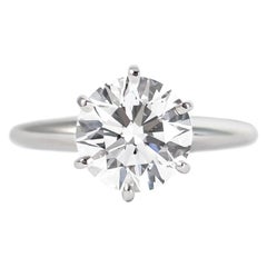 Tiffany & Co. GIA Certified 2.06 Carat Brilliant Round Diamond Solitaire Ring