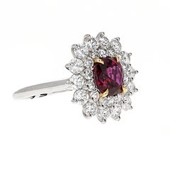 Tiffany & Co. GIA Certified 2.22 Carat Thailand No Heat Ruby Cushion Cut Ring