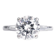 Tiffany & Co. GIA Certified 2.54 Carat E VS1 Brilliant Round Diamond Ring