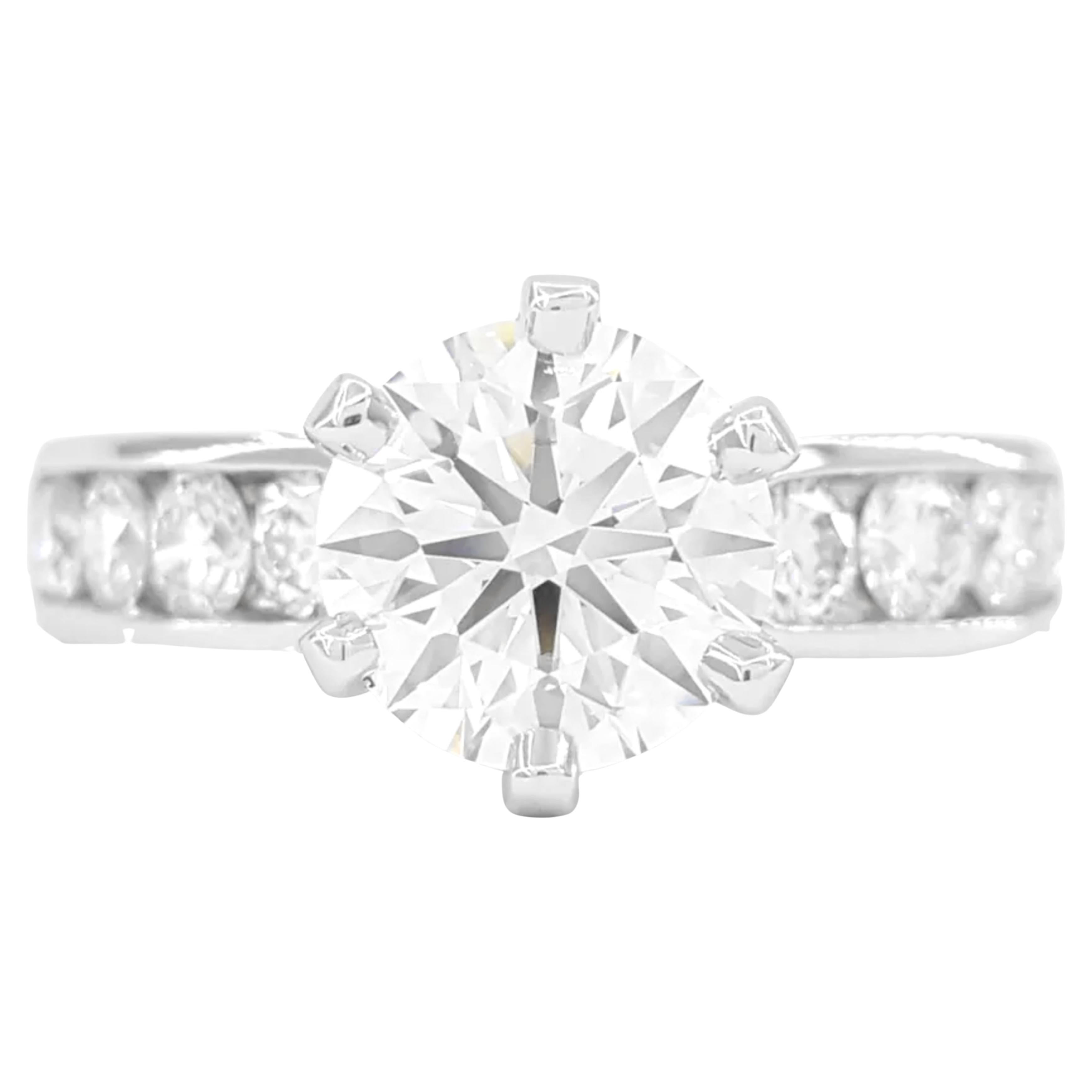 Tiffany 
Co. GIA Certified 2.80 Carat Diamond Platinum Ring For Sale