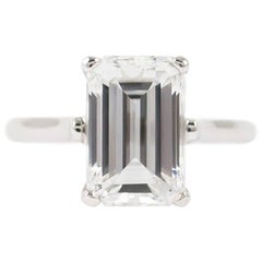 Tiffany & Co. GIA Certified 3.10 Carat Emerald Cut Solitaire Ring