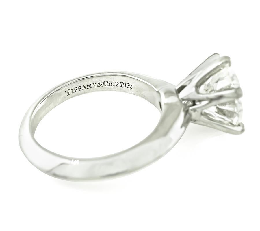 Round Cut Tiffany & Co GIA Certified 3.40ct Diamond Solitaire Engagement Ring For Sale