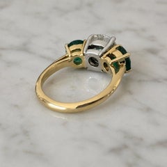 Tiffany & Co. Bague en or platine avec émeraude et diamant certifié GIA de 3.68 carats