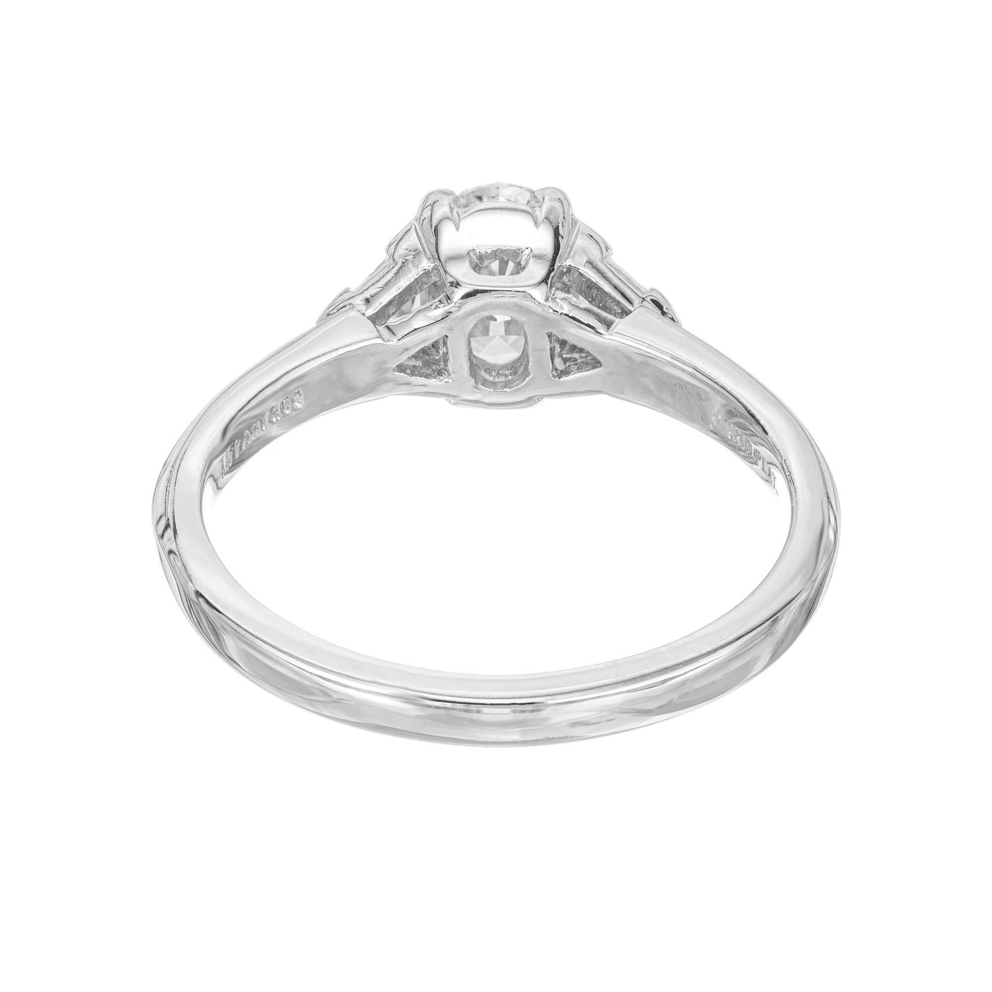 Oval Cut Tiffany & Co. GIA Certified .58 Carat Diamond Platinum Engagement Ring