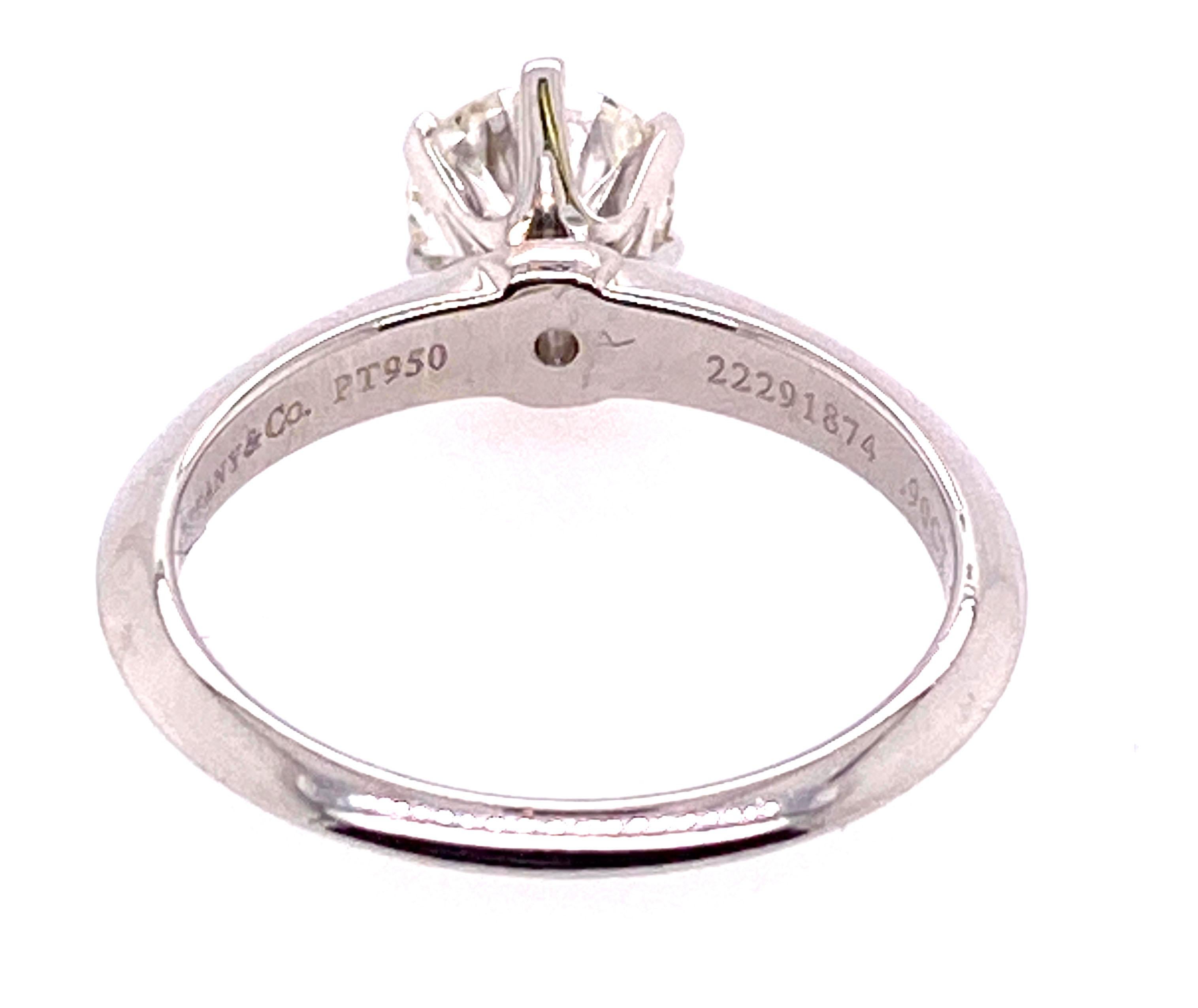 Tiffany & Co. Bague de fiançailles solitaire en diamant de 0,90ct G-VVS1 XXX certifiée GIA en vente 2