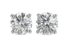 Tiffany & Co. GIA Certified Diamond Stud Earrings, 2.05 Carats Total