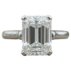 Tiffany & Co. GIA Certified Emerald Diamond Platinum Engagement Ring