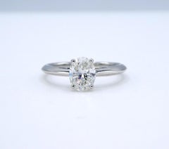 Tiffany & Co. GIA Certified Platinum 1.01 Carat Oval Diamond Engagement Ring