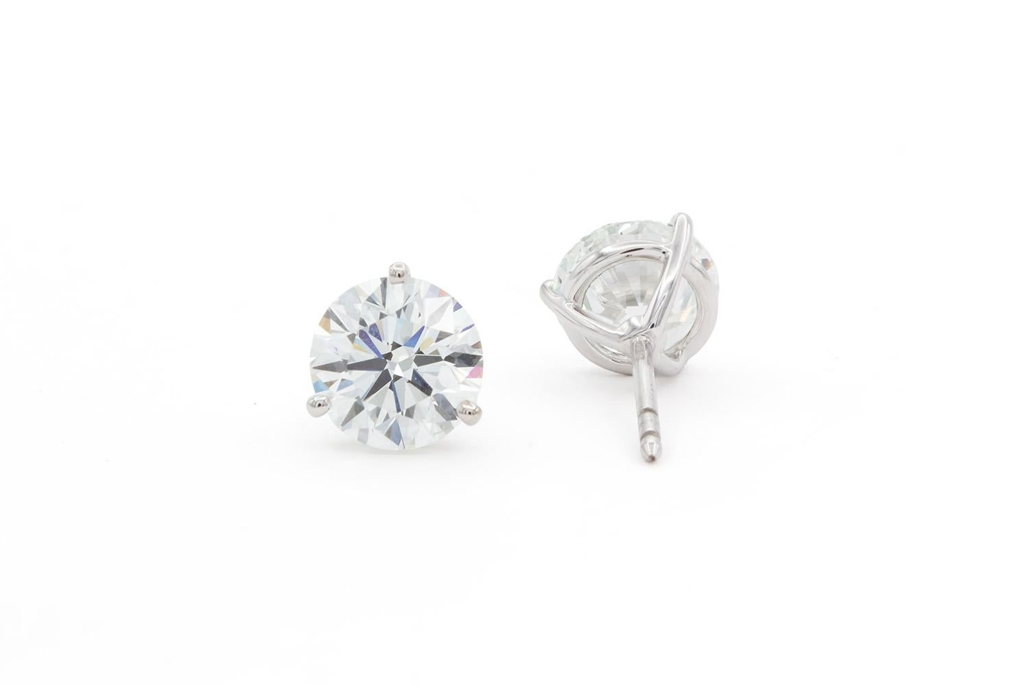 Contemporary Tiffany & Co. GIA Certified Platinum & Diamond Martini Studs 4.51ctw G-H/VVS2
