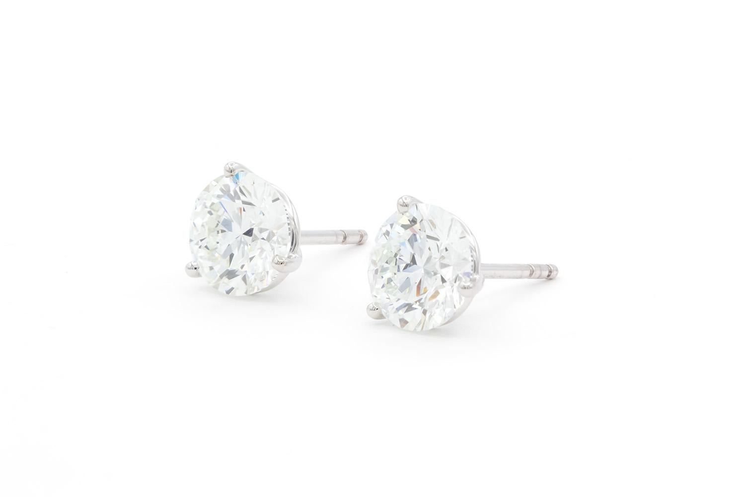 Tiffany & Co. GIA Certified Platinum & Diamond Martini Studs 4.51ctw G-H/VVS2 In Excellent Condition In Tustin, CA