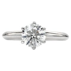 Tiffany & Co. GIA Diamond Platinum Solitaire "The Tiffany" Engagment Ring