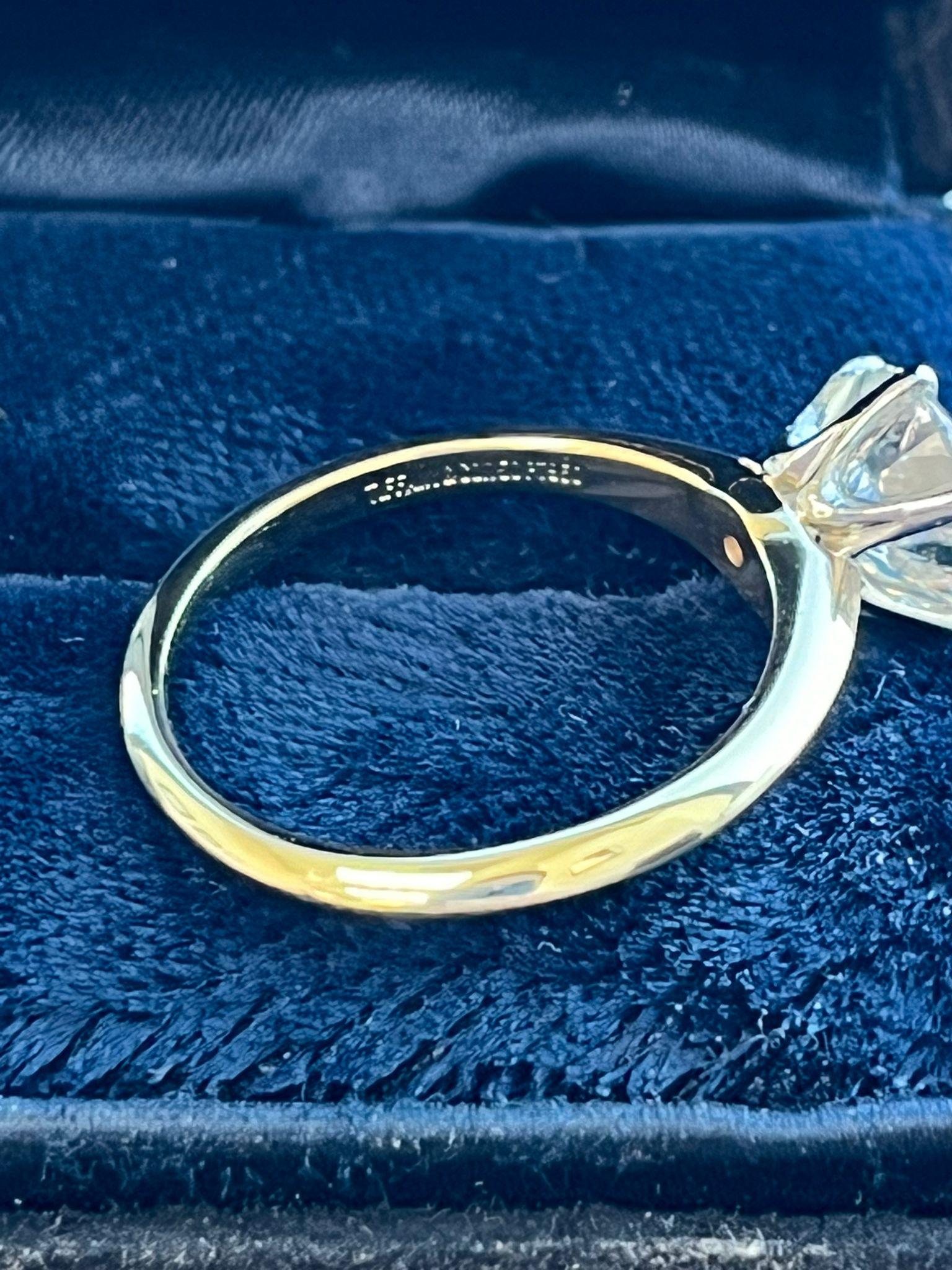 Tiffany & Co GIA Natural Round Diamond Engagement Ring VVS2 18k Yellow Gold 4