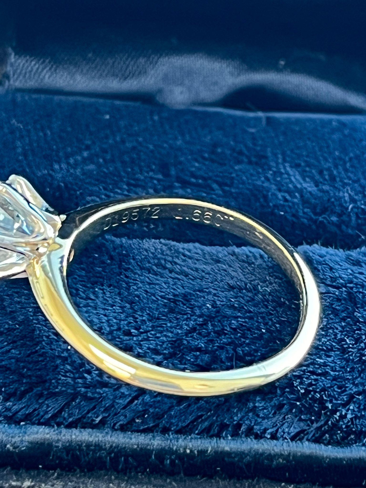 Tiffany & Co GIA Natural Round Diamond Engagement Ring VVS2 18k Yellow Gold 5