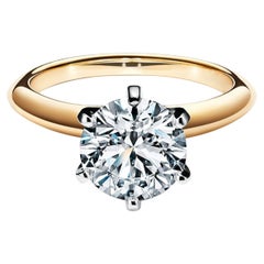 Tiffany & Co GIA Natural Round Diamond Engagement Ring VVS2 18k Yellow Gold