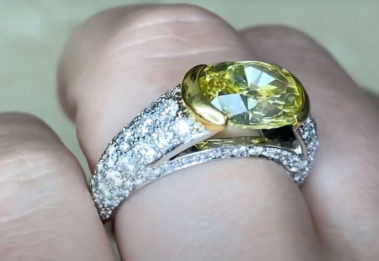 Tiffany & Co. Bague de fiançailles en or jaune et platine, diamant de taille ovale GIA Pour femmes en vente