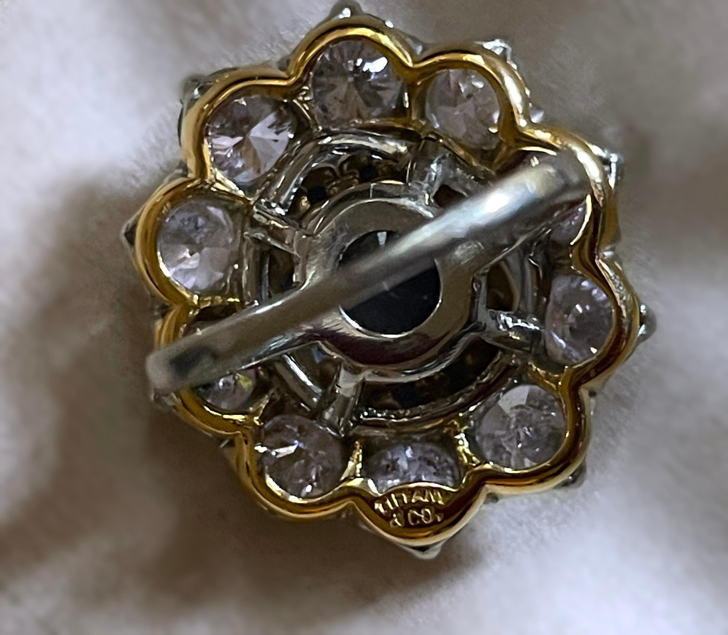 Tiffany & Co. GIA Platinum Blue Sapphire Diamond Ring 18.26 TCW Unheated Ceylon 5