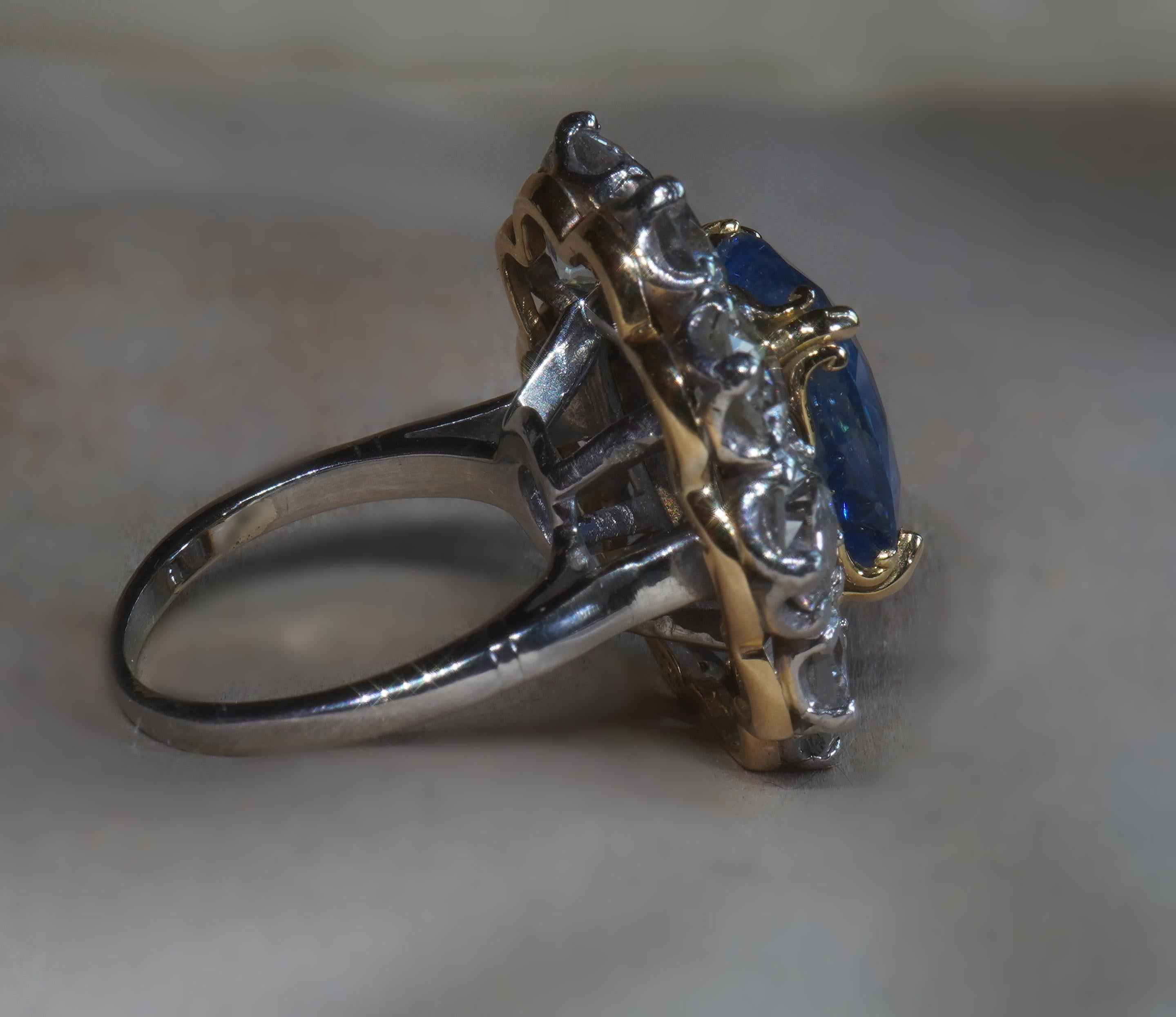 Tiffany & Co. GIA Platinum Blue Sapphire Diamond Ring Unheated Ceylon 18.26 CTS For Sale 4