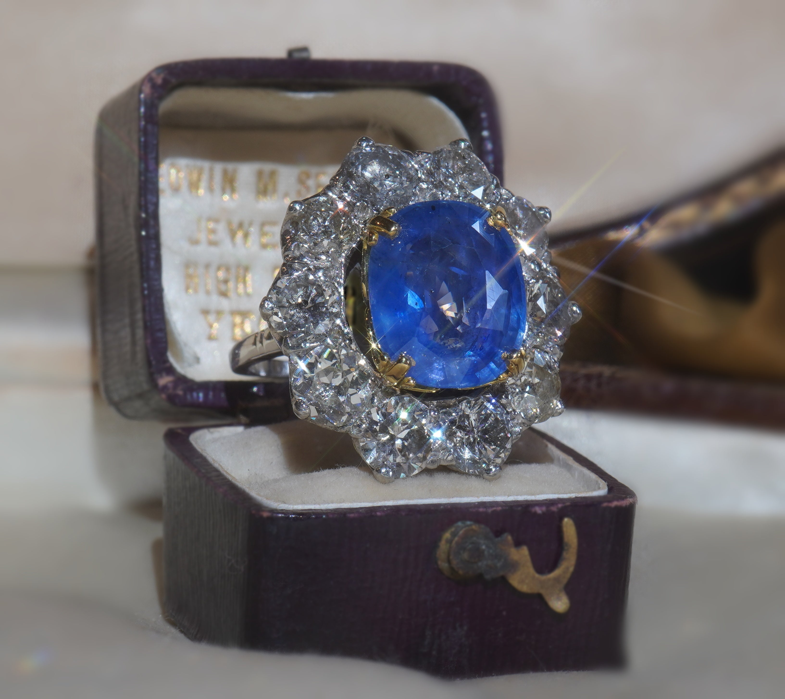 Old South Jewels proudly presents... BEST OF THE BEST... TIFFANY & CO HUGE ANTIQUE 18.26 CARAT SAPPHIRE RING!   GIA CERTIFIED PLATINUM & 18k HUGE UNHEATED SAPPHIRE DIAMOND VINTAGE RING & BOX!   GIANT 10.02 CARAT BRILLIANT ROYAL BLUE GIA CERTIFIED