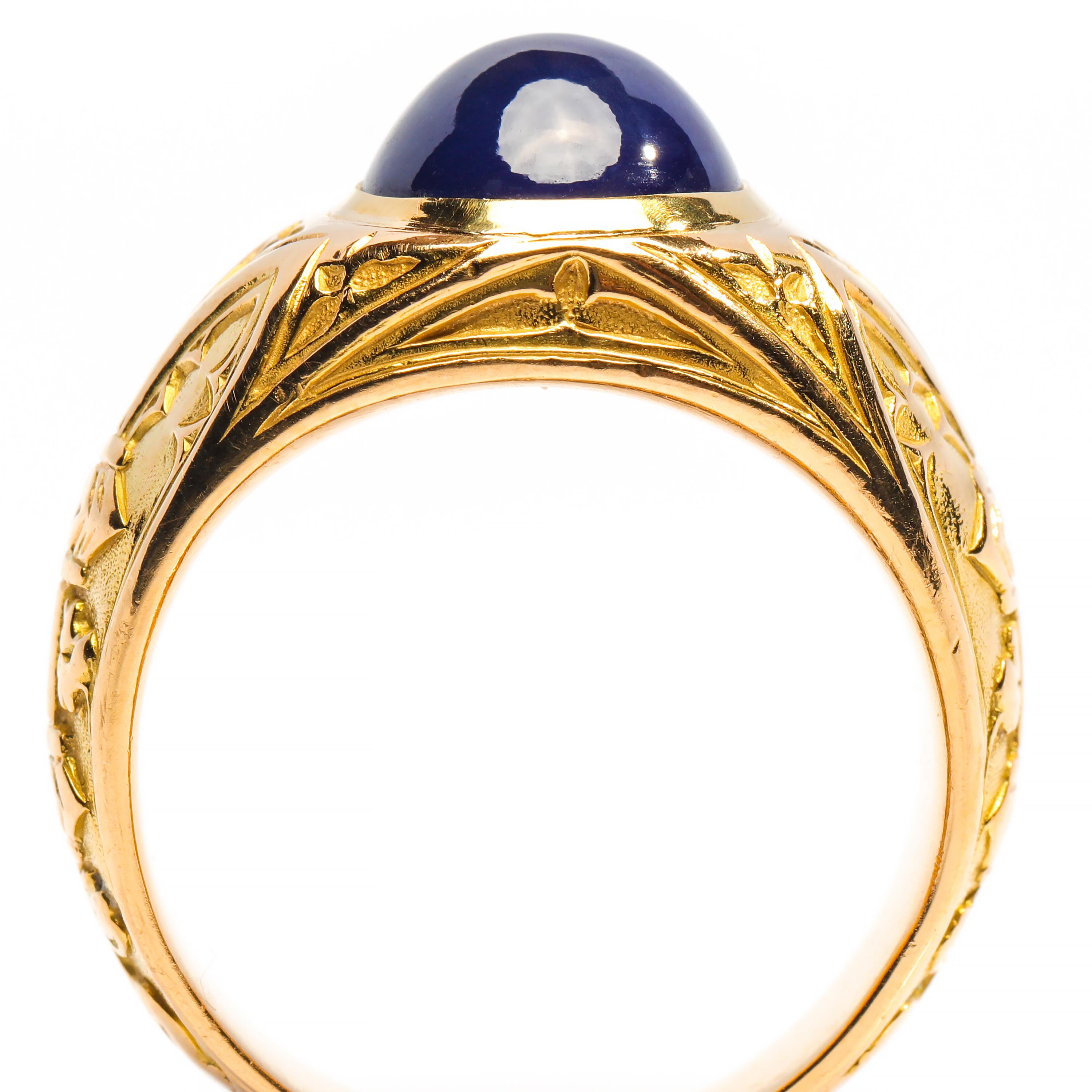 Tiffany & Co. Gilded Age Men's Sapphire Ring as Featured in the New York Times 3