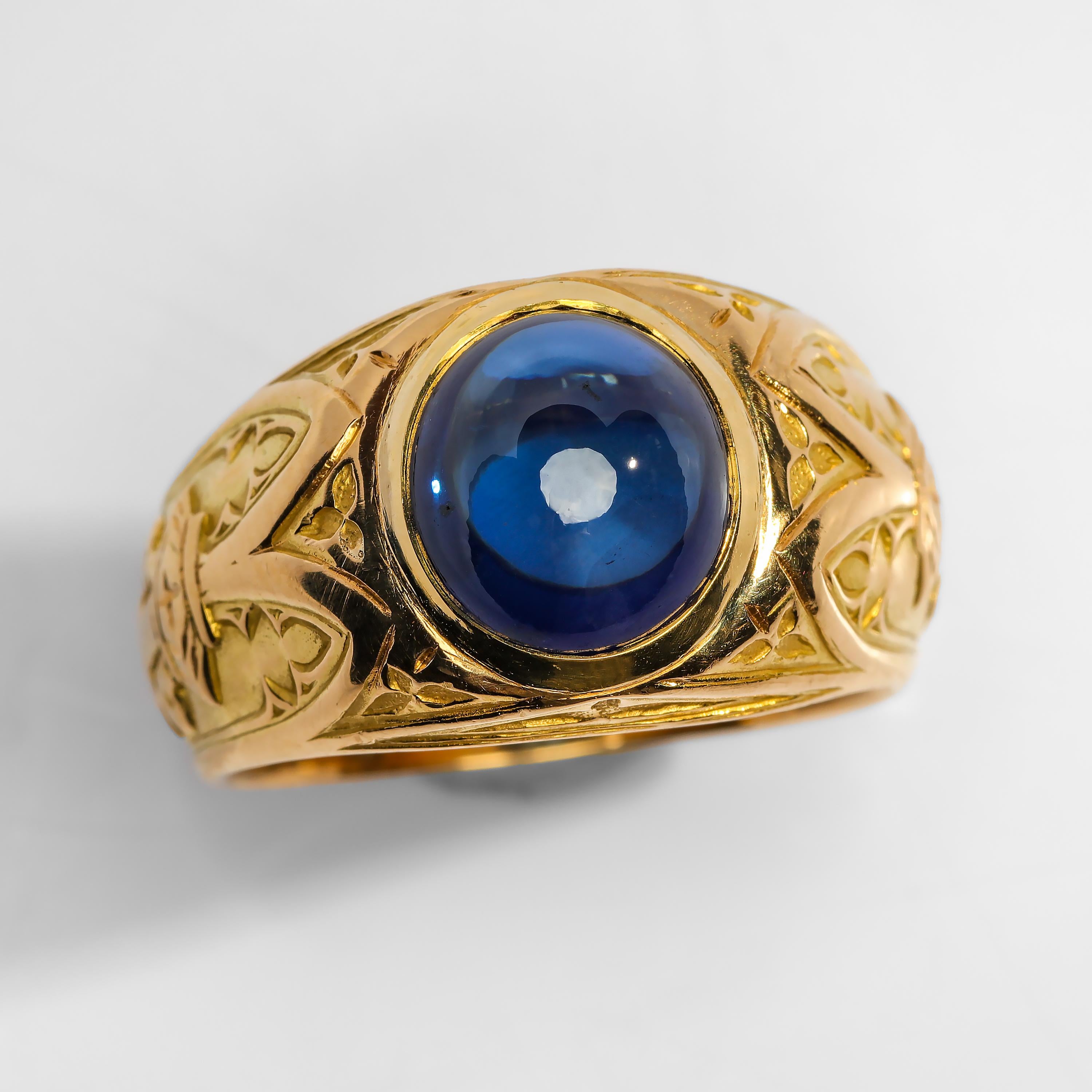 vintage mens sapphire ring