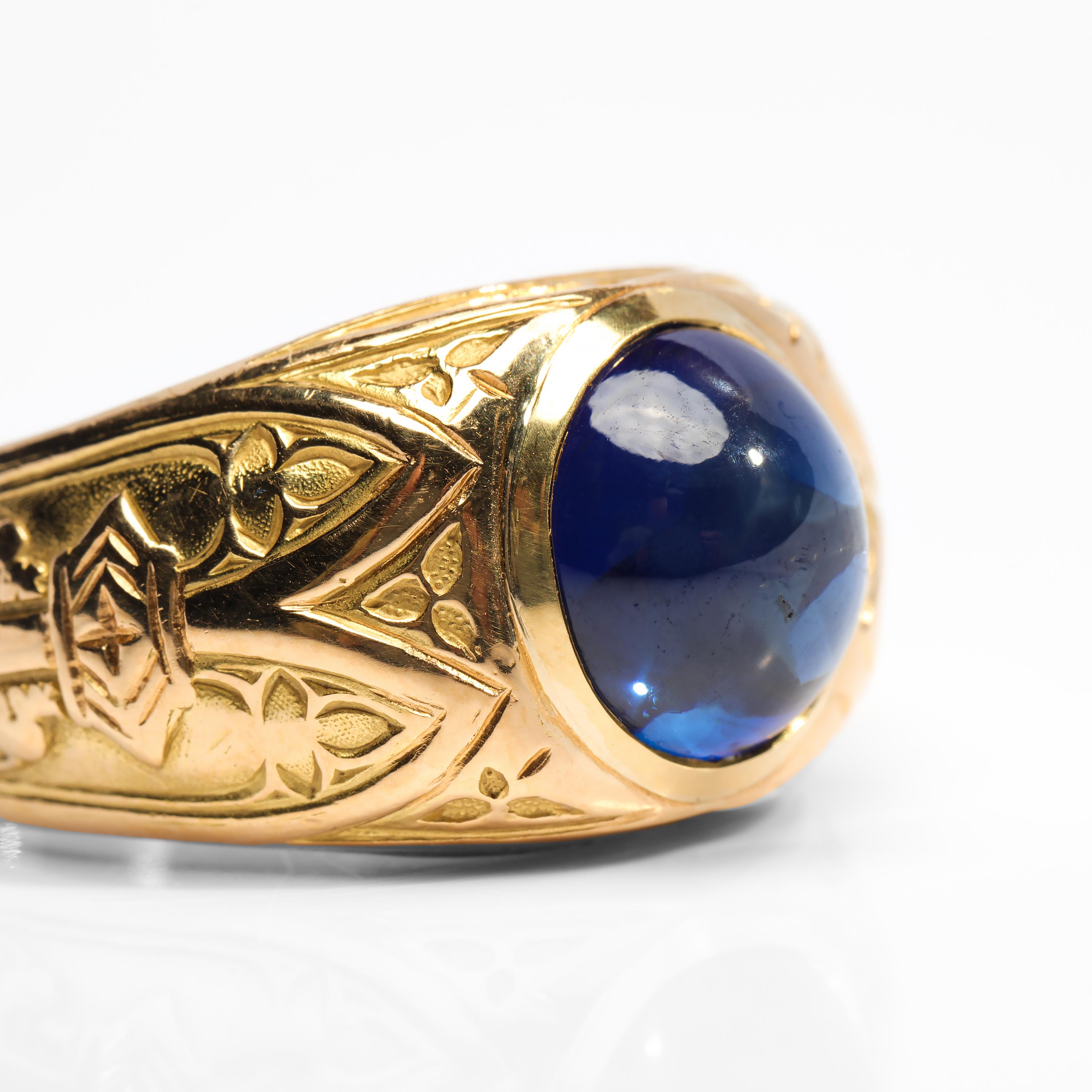 Cabochon Tiffany & Co. Gilded Age Men's Sapphire Ring as Featured in the New York Times