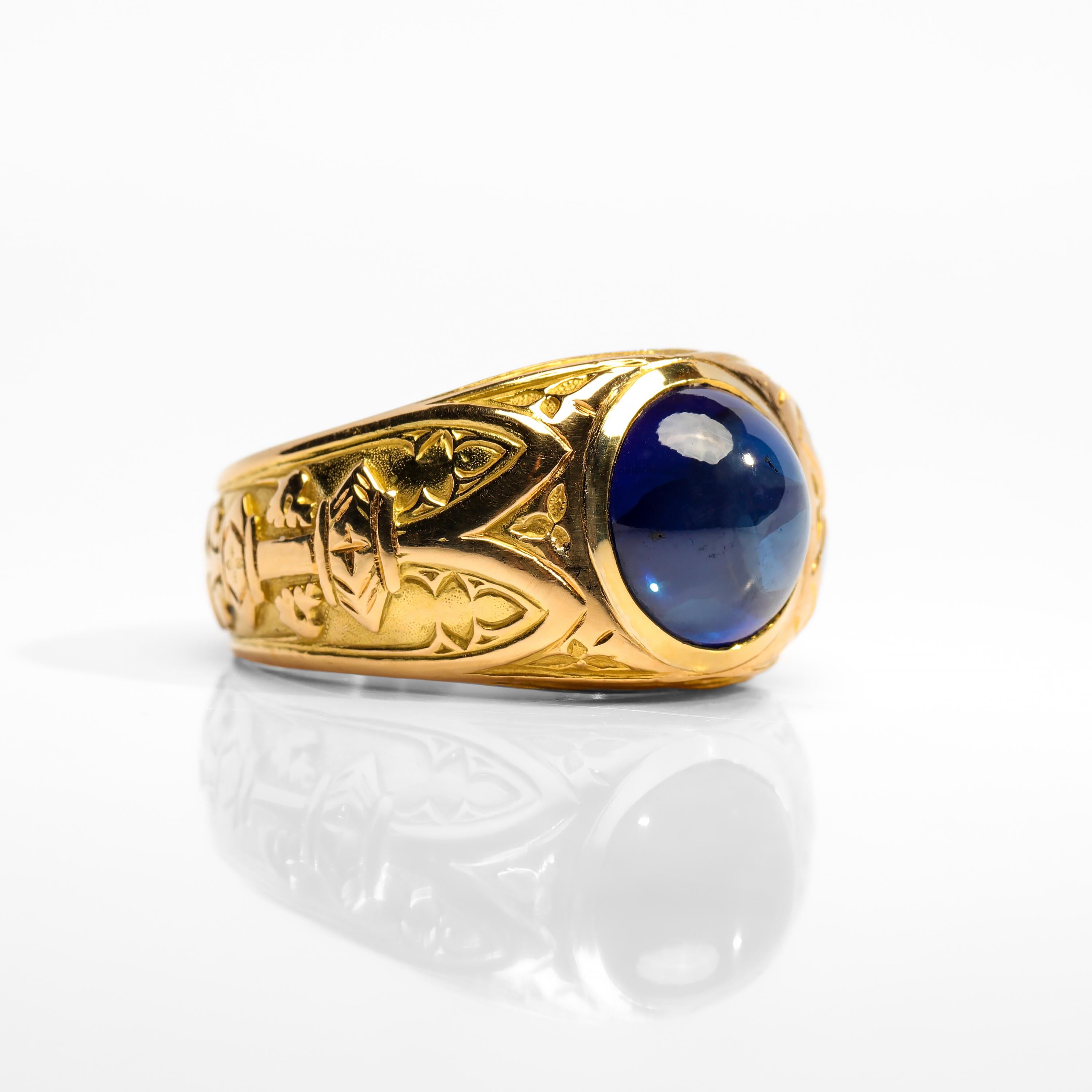 Women's or Men's Tiffany & Co. Gilded Age Men's Sapphire Ring as Featured in the New York Times