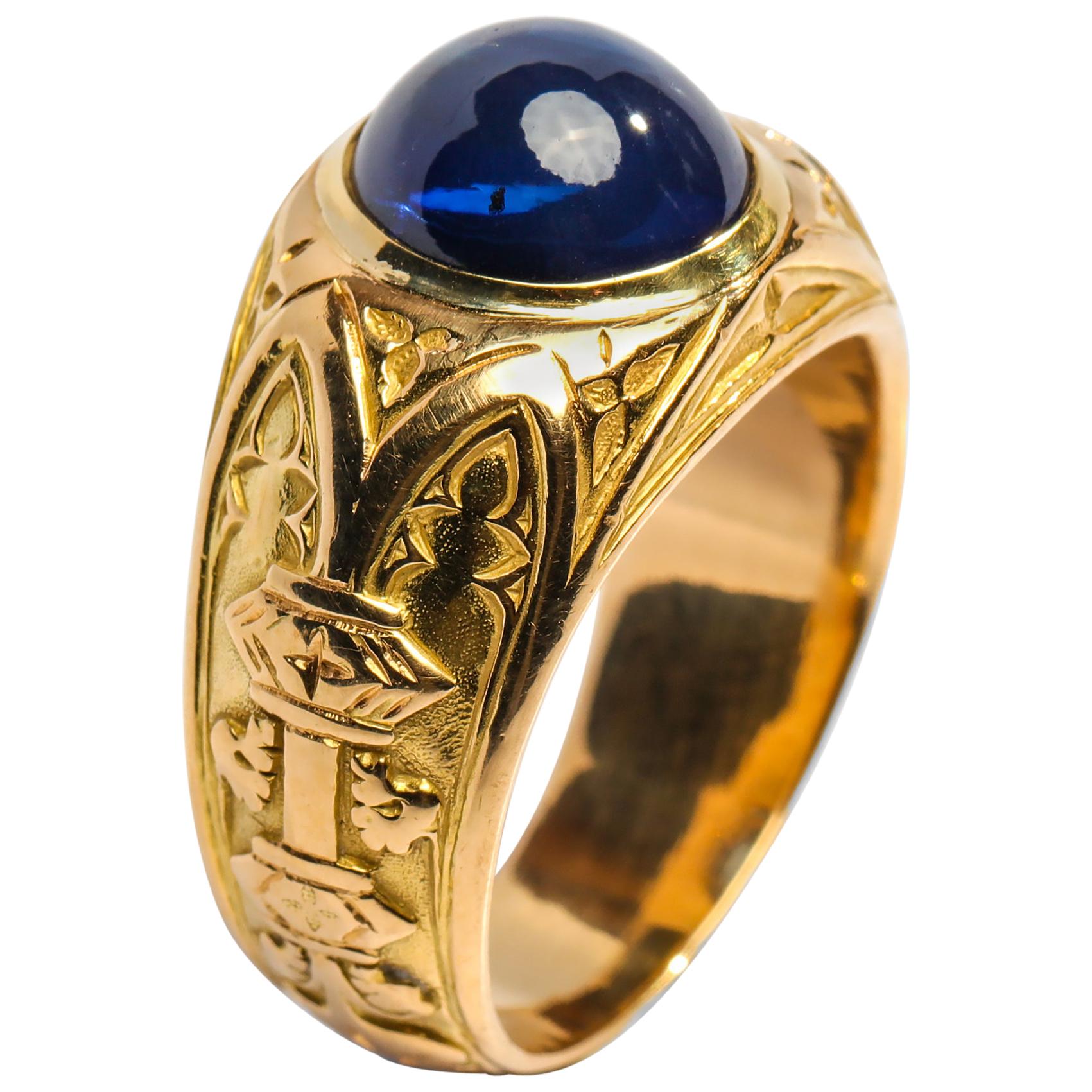 Tiffany & Co. Gilded Age Men's Sapphire Ring as Featured in the New York Times