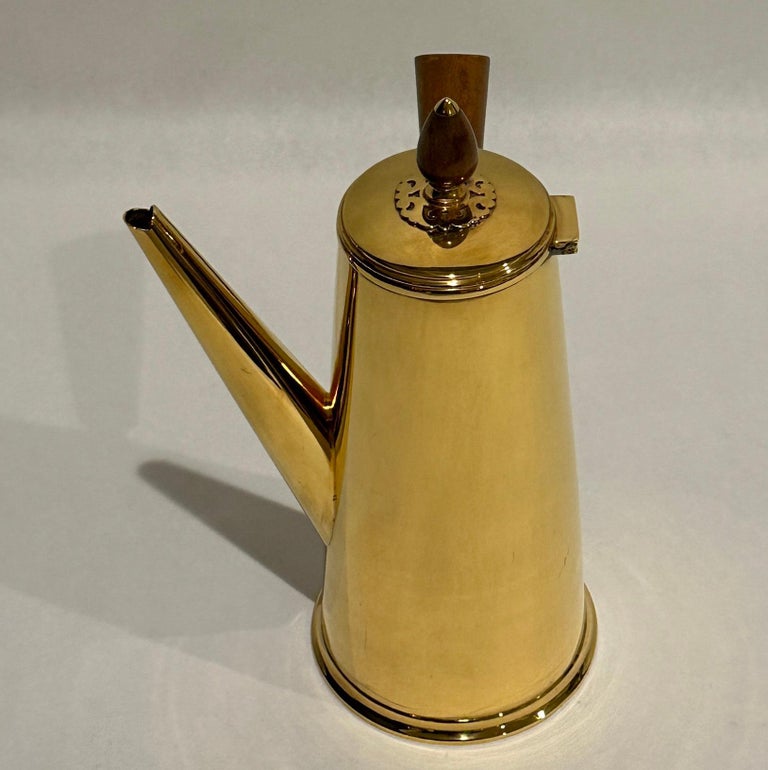 Tiffany and Co. Gilt Sterling Silver Chocolate Pot For Sale at 1stDibs