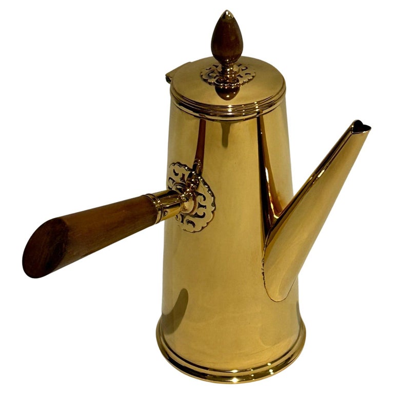 Tiffany and Co. Gilt Sterling Silver Chocolate Pot For Sale at 1stDibs