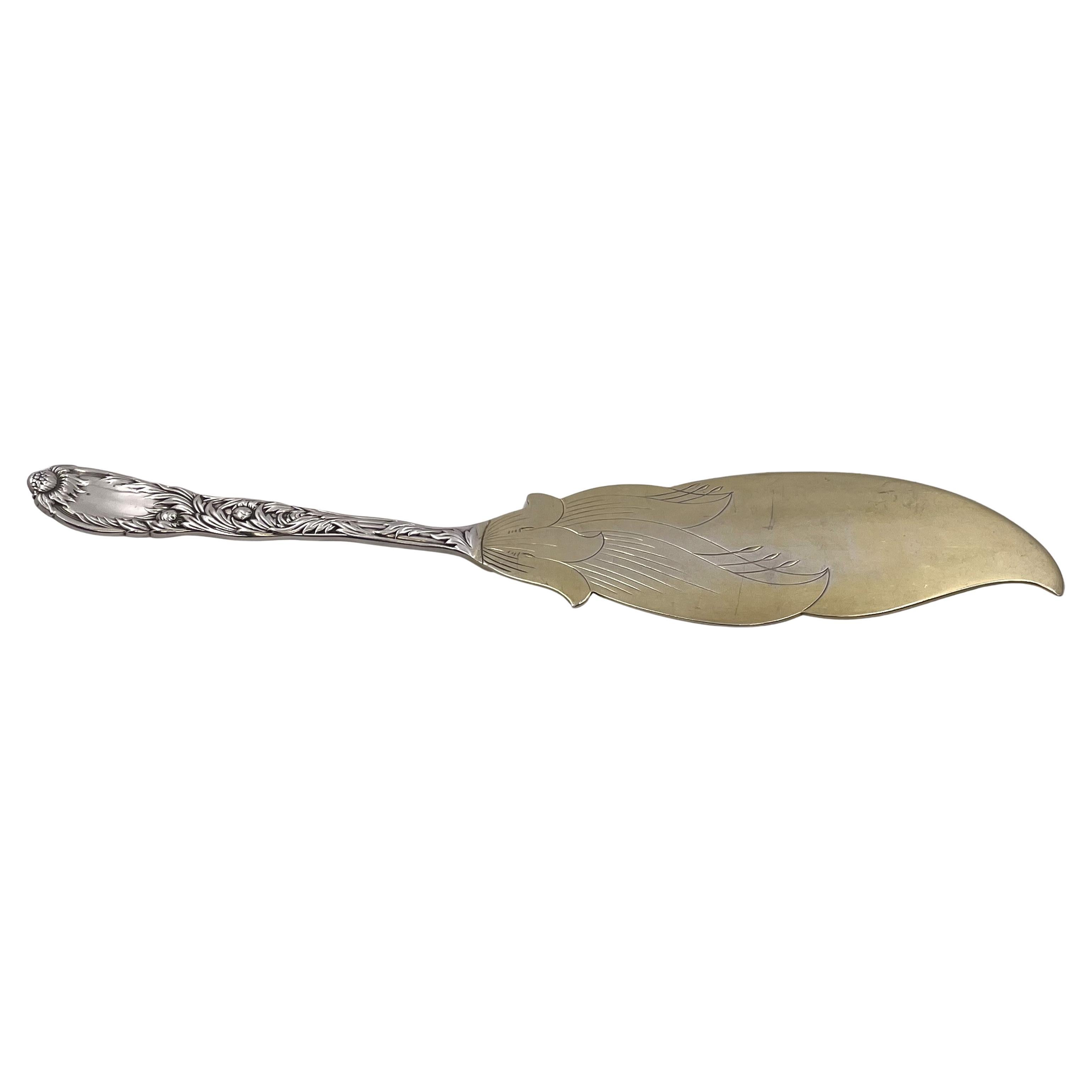 Tiffany & Co. Gilt Sterling Silver Fish Slice/ Server in Chrysanthemum Pattern